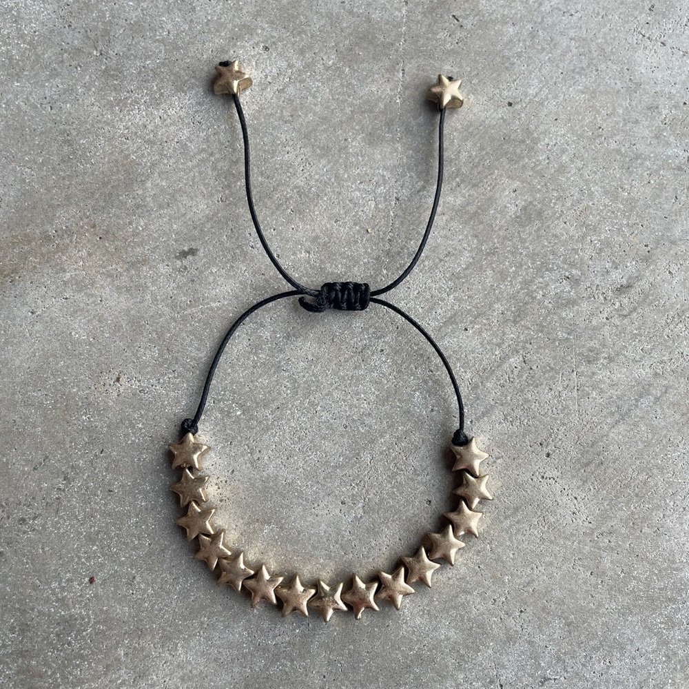 Black and Gold Adjustable Star Bracelet